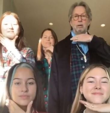 Sophie Belle Clapton with her parents Eric Clapton and Melia McEnery and sisters
